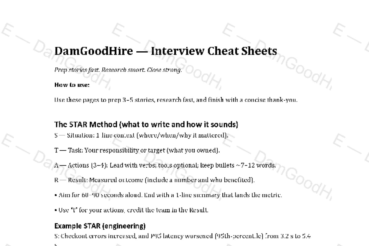Interview cheatsheet preview (watermarked)